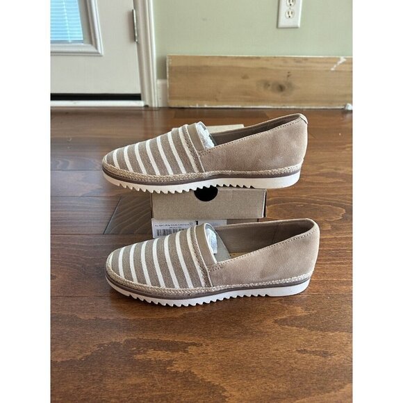 Clarks Womens 6 M Serena Paige Espadrille Slip-on Loafers Sand Striped NEW - Picture 2 of 9